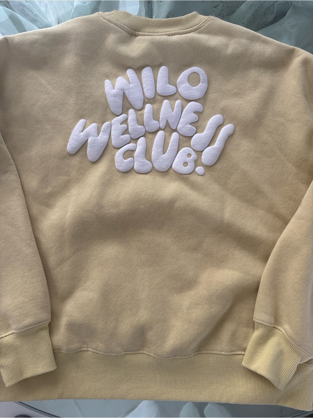 WILO Puff Lettering  Yellow Sweatshirt XS